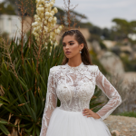 Ivory Lace A-Line Royal Bridal Gown