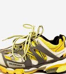 Yellow and Grey Leather Sneakers